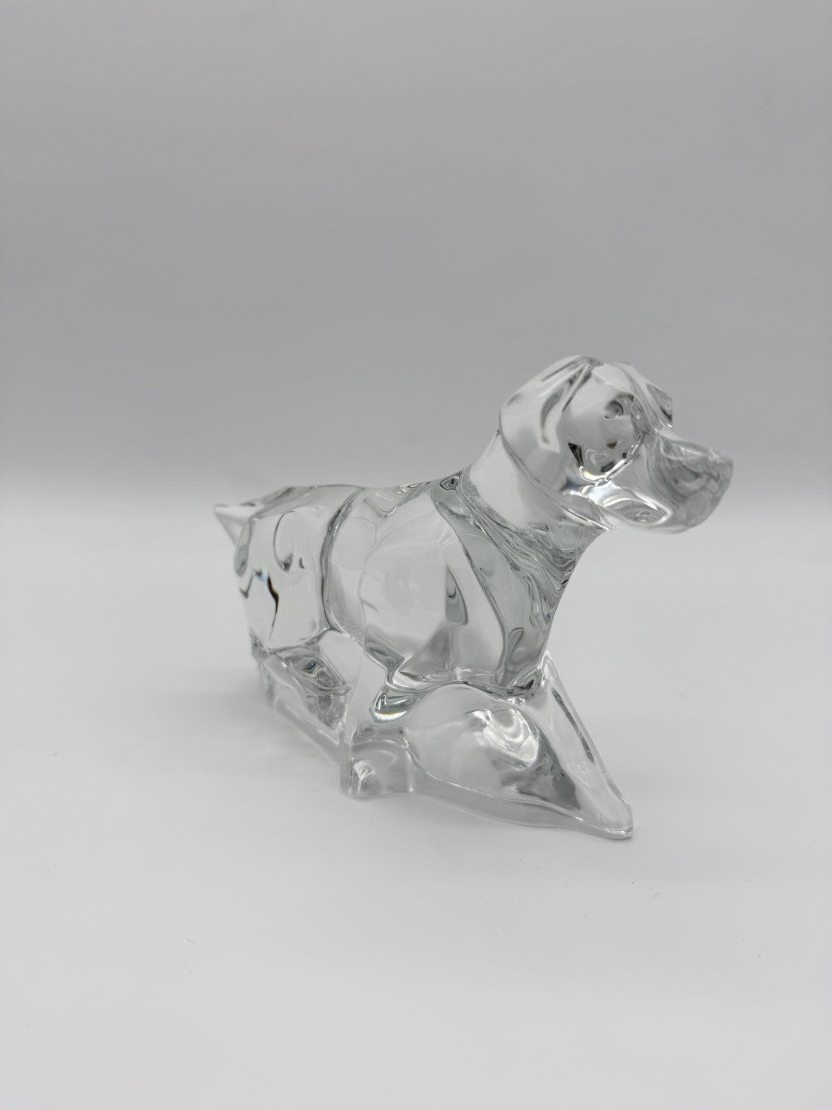 Baccarat France Crystal Clear Dog Labrador Retriever Figurine (Flawed)