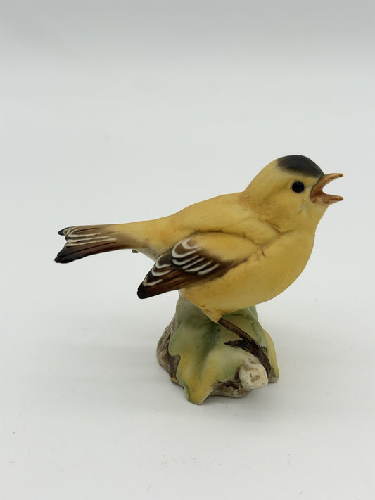 Rare Tay Giuseppe Tagliariol Porcelain Italy Goldfinch Bird Figurine 2.5” Vtg