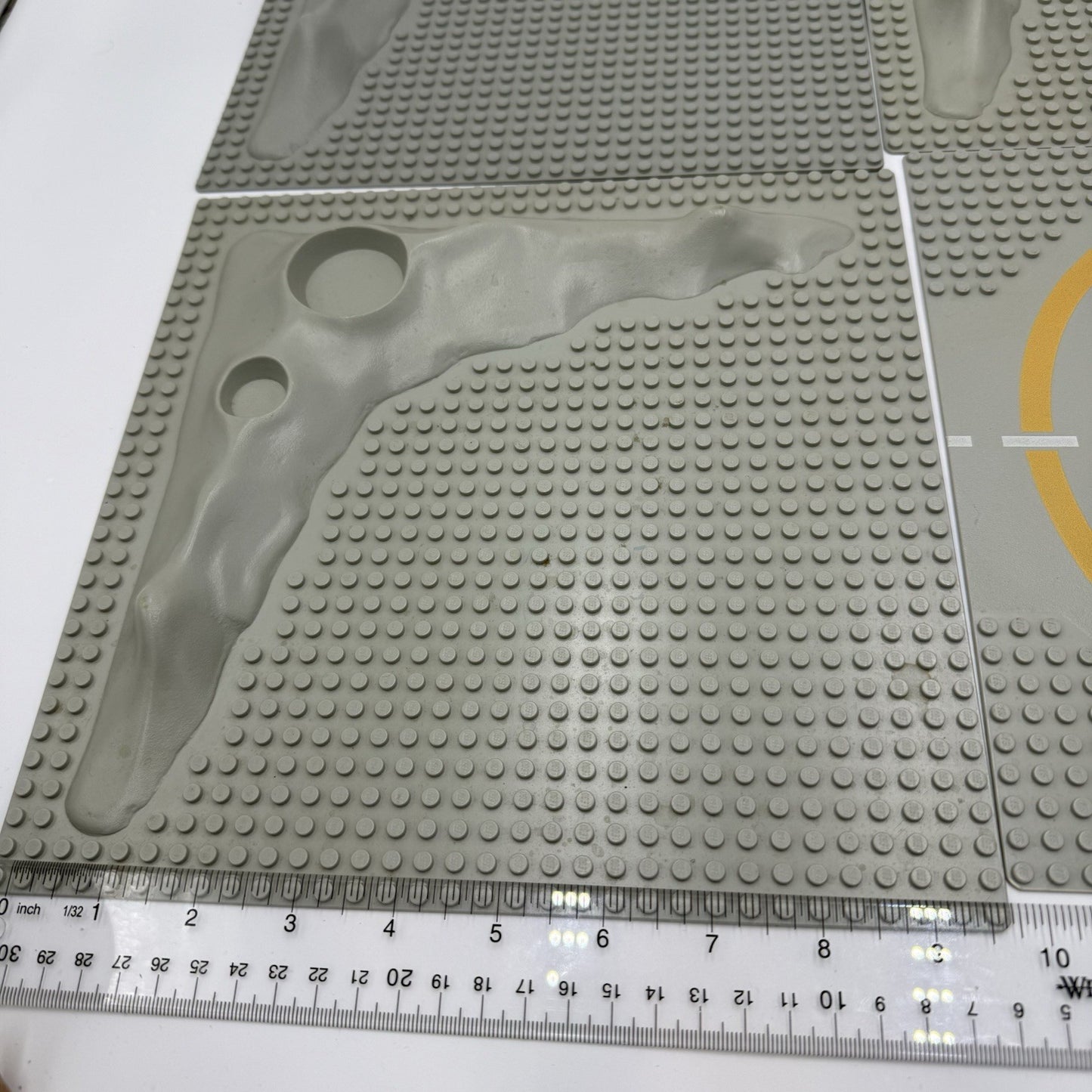 LEGO Lunar Moon Crater Plate Baseplate Raised 9.5”x9.5 Vintage 4 PCs