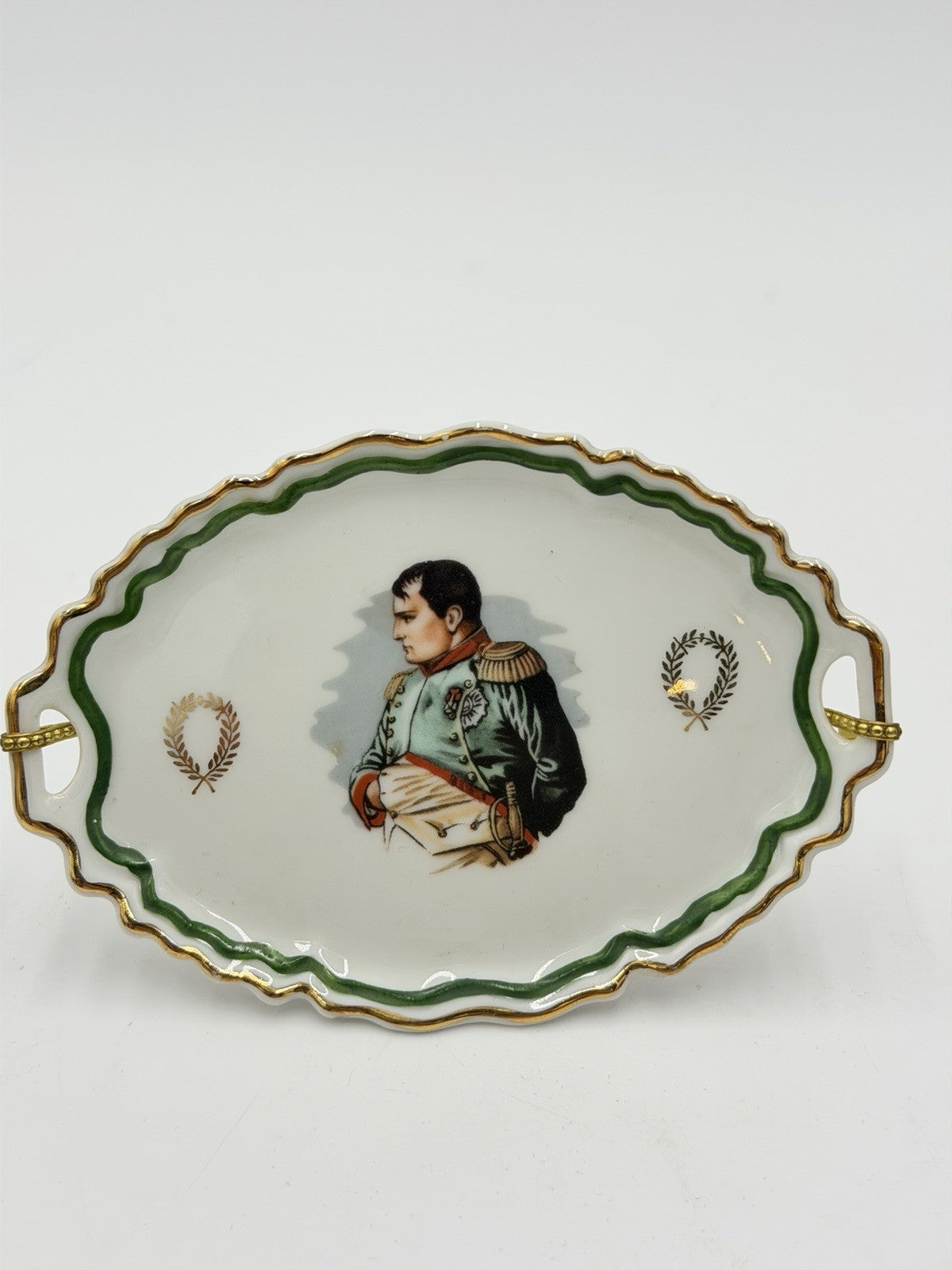 Vintage Limoges France Porcelain Napoleon Miniature Tray Platter  4.5”x3” Rare