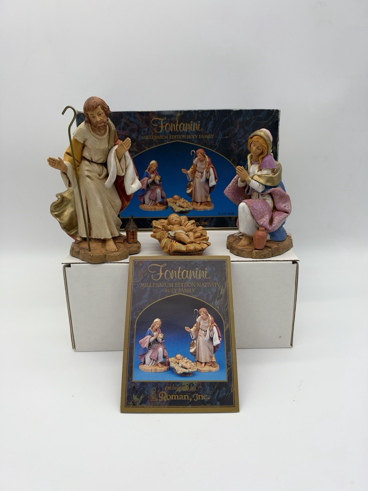 Rare Fontanini millenium edition holy family scale 6-1/4” Nativity 4 PCs Figures