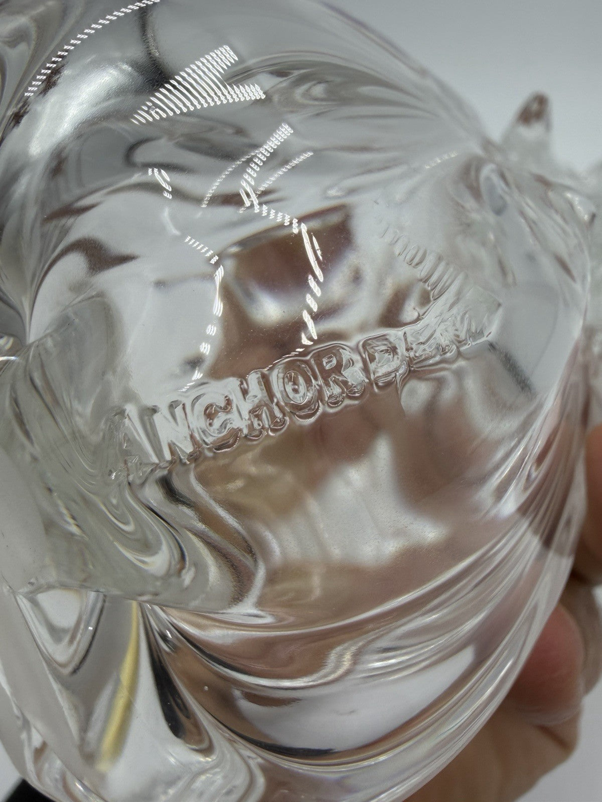 Anchor Bend Art Glass Clear Hand Blown Signed Christmas Tree 8.5" Tall Decor