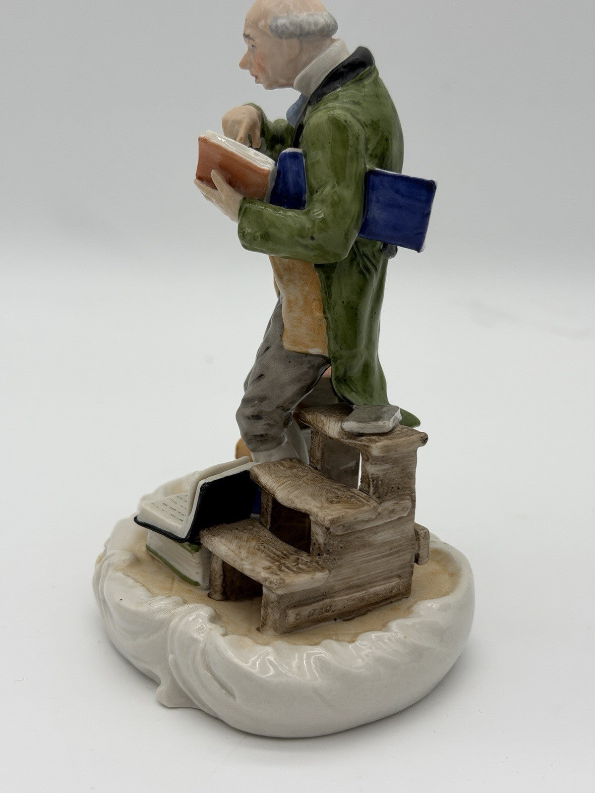 MV Mueller & Co Volkstedt 1907 Porcelain Germany Victorian Librarian Figurine