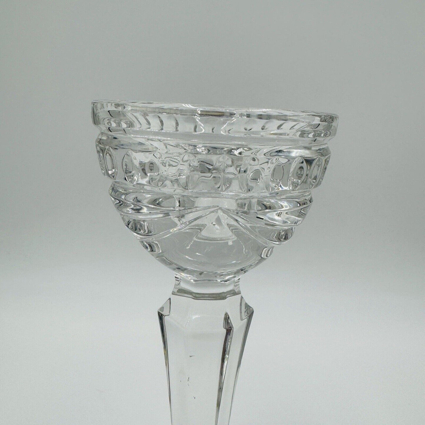 Waterford Crystal Overture Large Pair 8in Conefoot Candlesticks Vintage