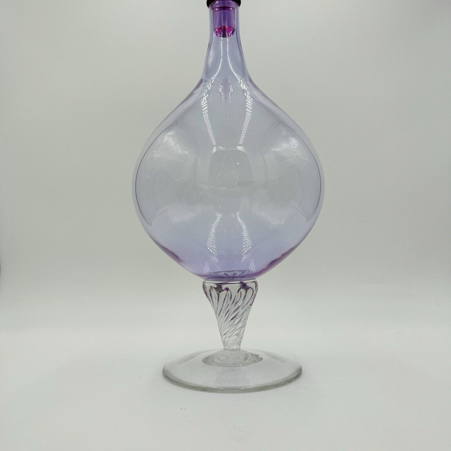 Global Views Art Glass Genie Bottle Purple Decanter Italy Julia Buckingham