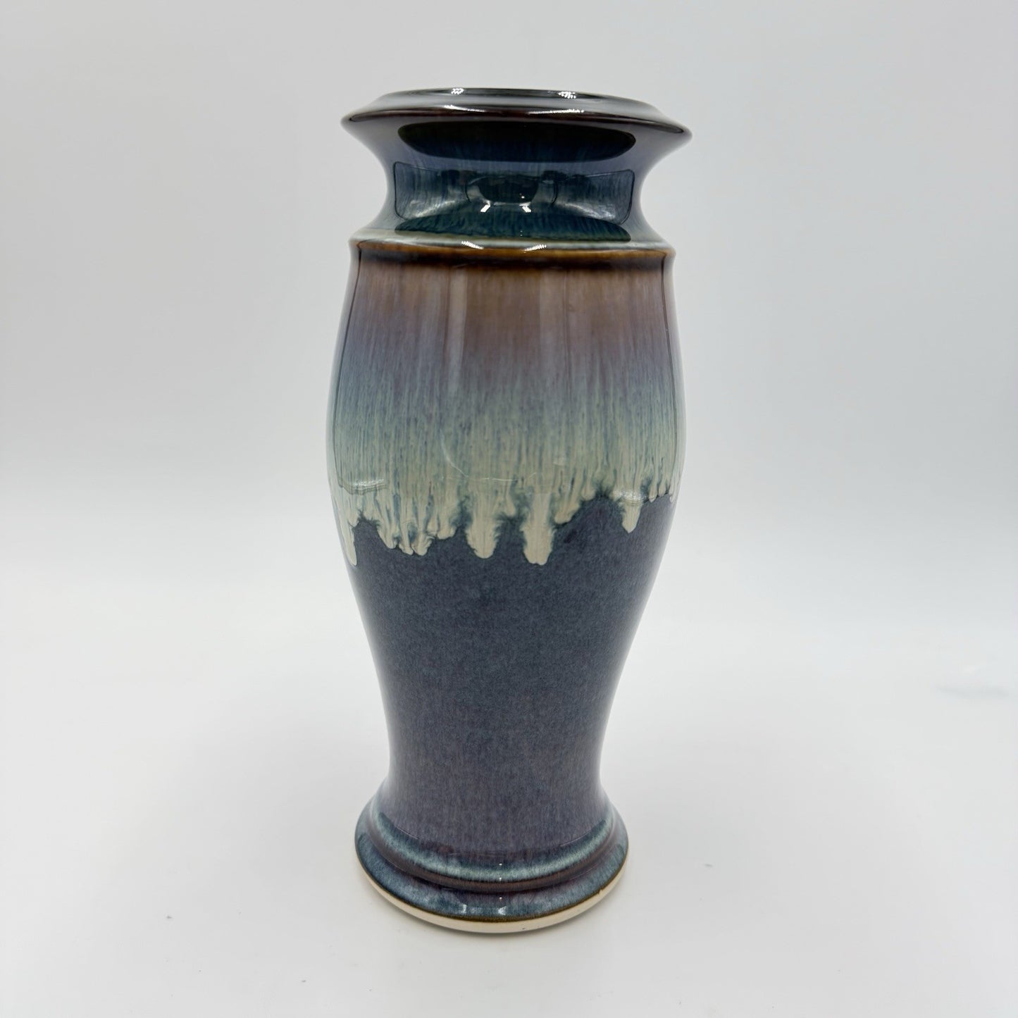 Vintage Bill Campbell Studio Art Pottery Crystalline Drip Glazed 9.5” Urn Vase