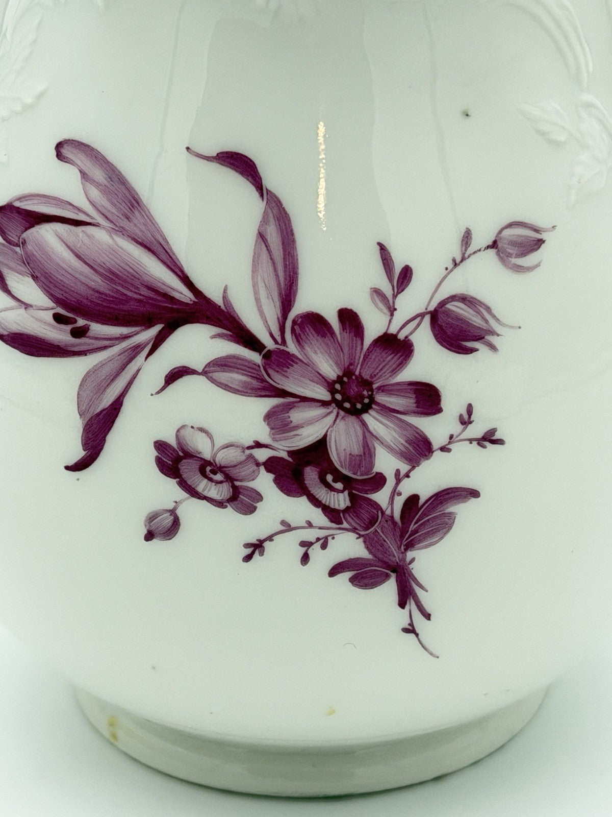 Antique KPM Berlin Porcelain Hand Painted Pink Flowers 4” Creamer Porcelain Germ