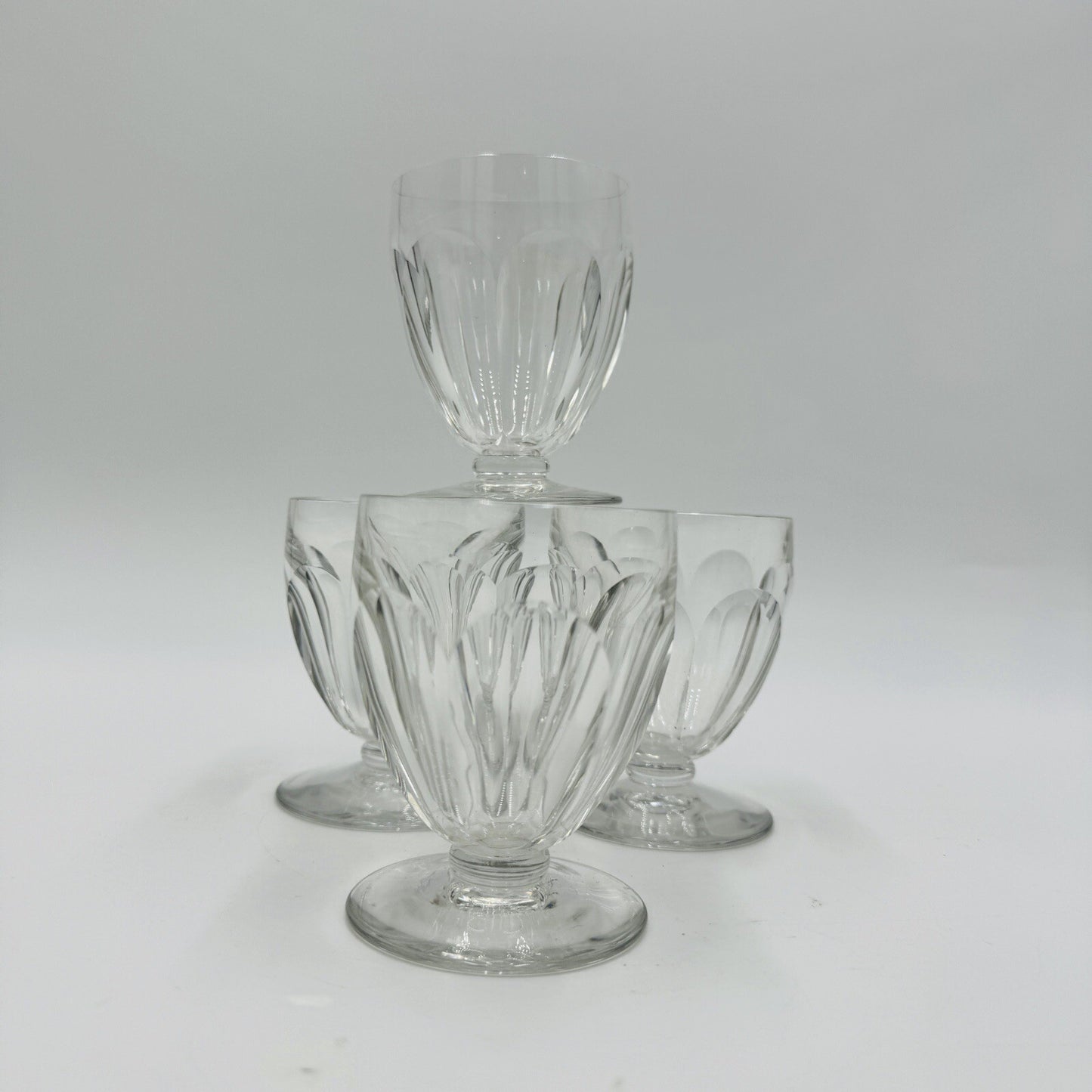 BACCARAT France Crystal Tallyrand White Wine 3 3/8” Set 4 Pieces Cordial Glasses