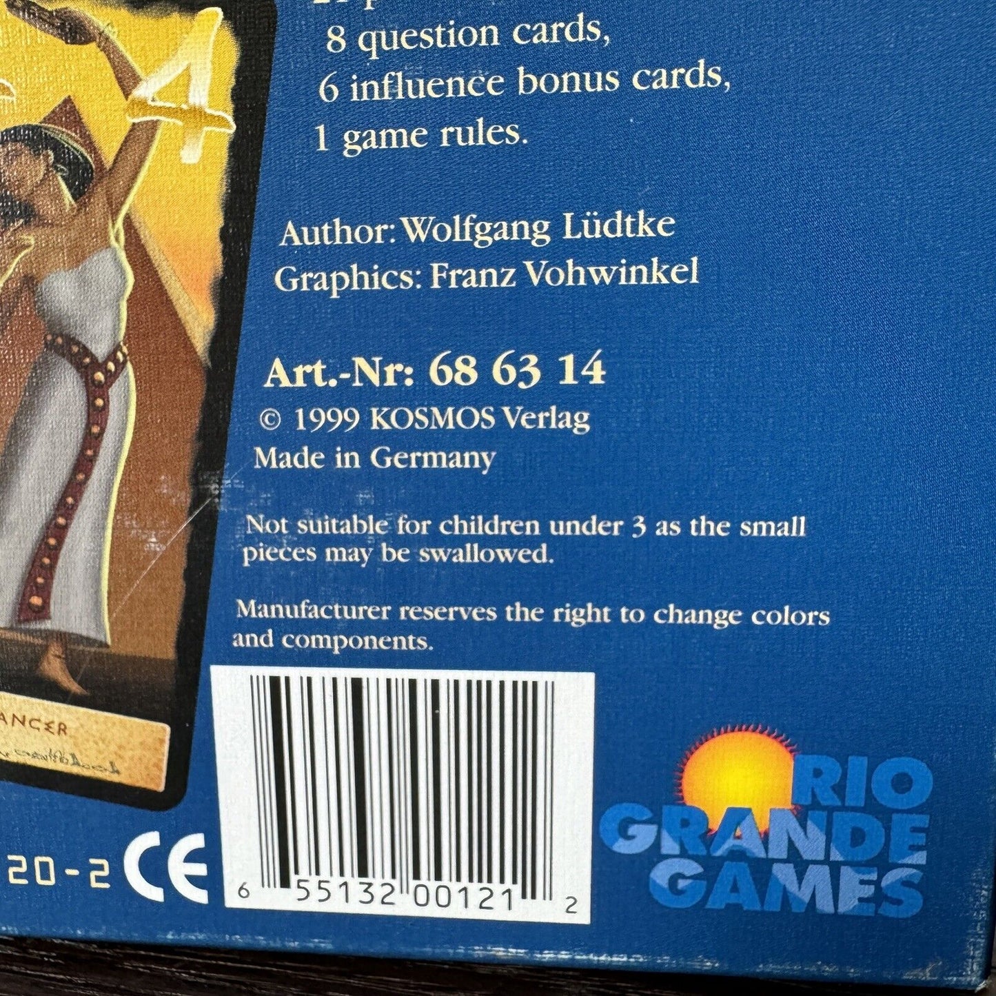 Caesar and Cleopatra Card Game 2 Players Kosmos Rio Grande Games 1999 Original