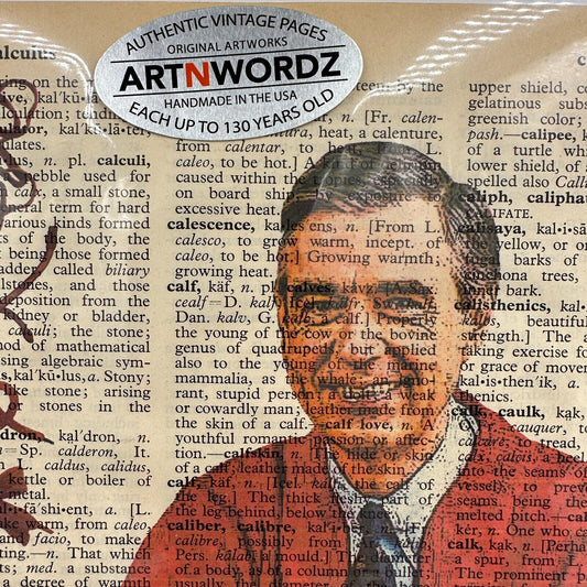 Artnwordz Mr. Rodgers Original Art Dictionary Be My Neighbor Vintage Pages Call