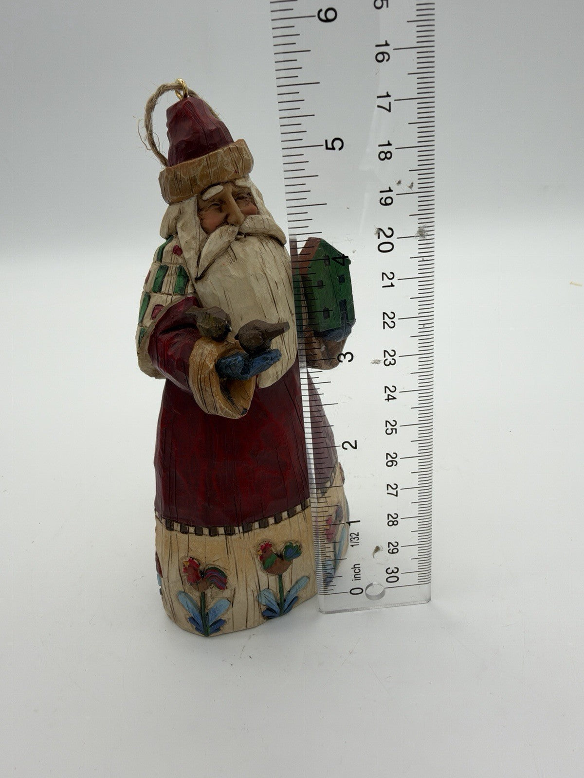 Jim Shore Santa w Birds Birdhouse Christmas Ornament 2002 Vintage Rare 5.5”