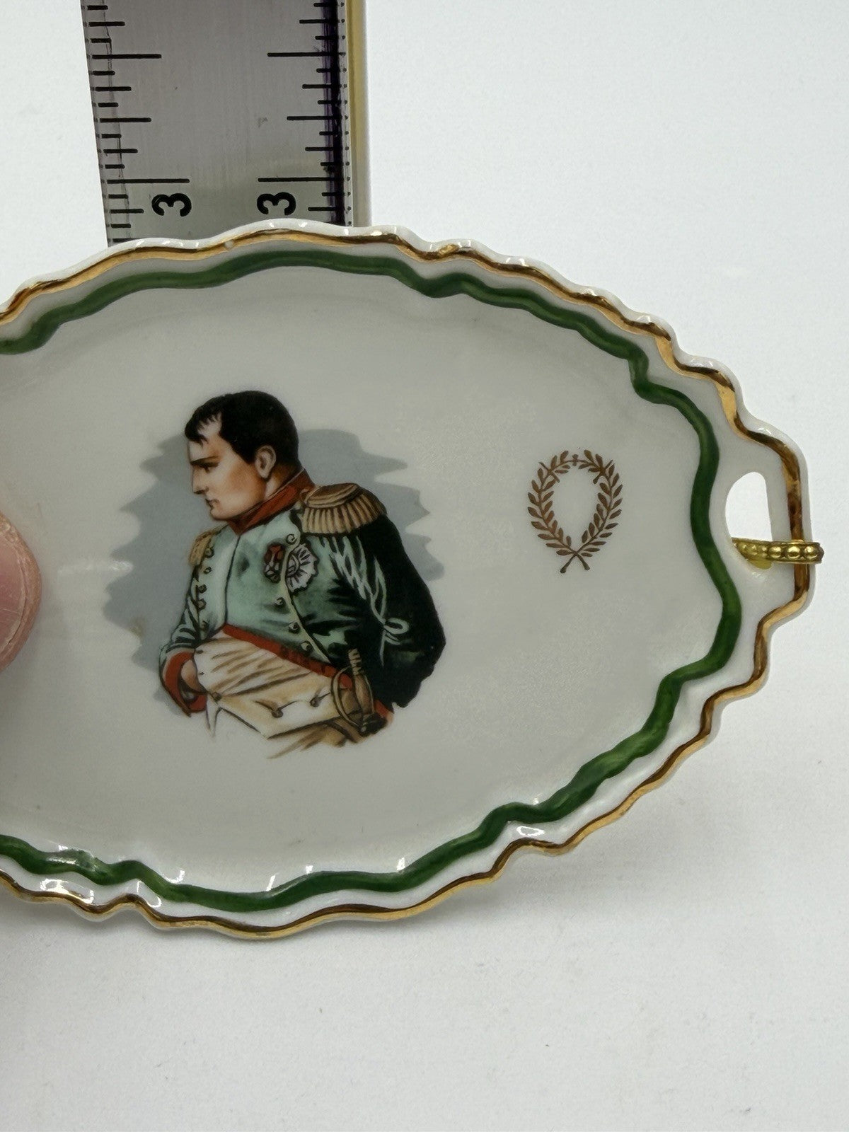 Vintage Limoges France Porcelain Napoleon Miniature Tray Platter  4.5”x3” Rare