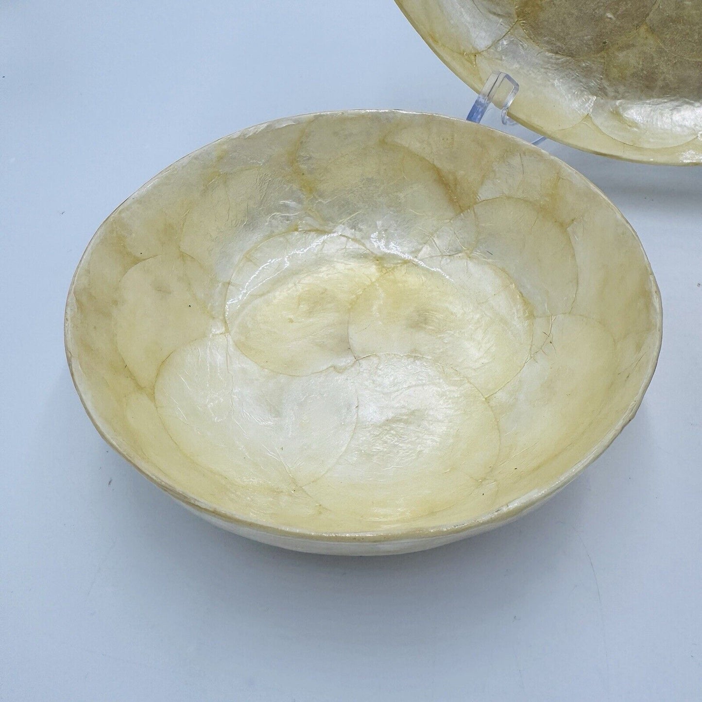 Vintage Capiz Shell Tray and Bowls Set 3 Pieces