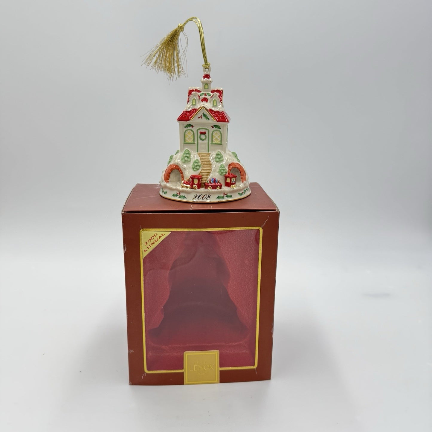 Lenox 2008 Annual Holiday Ride Ornament Porcelain Figurine Christmas 4in