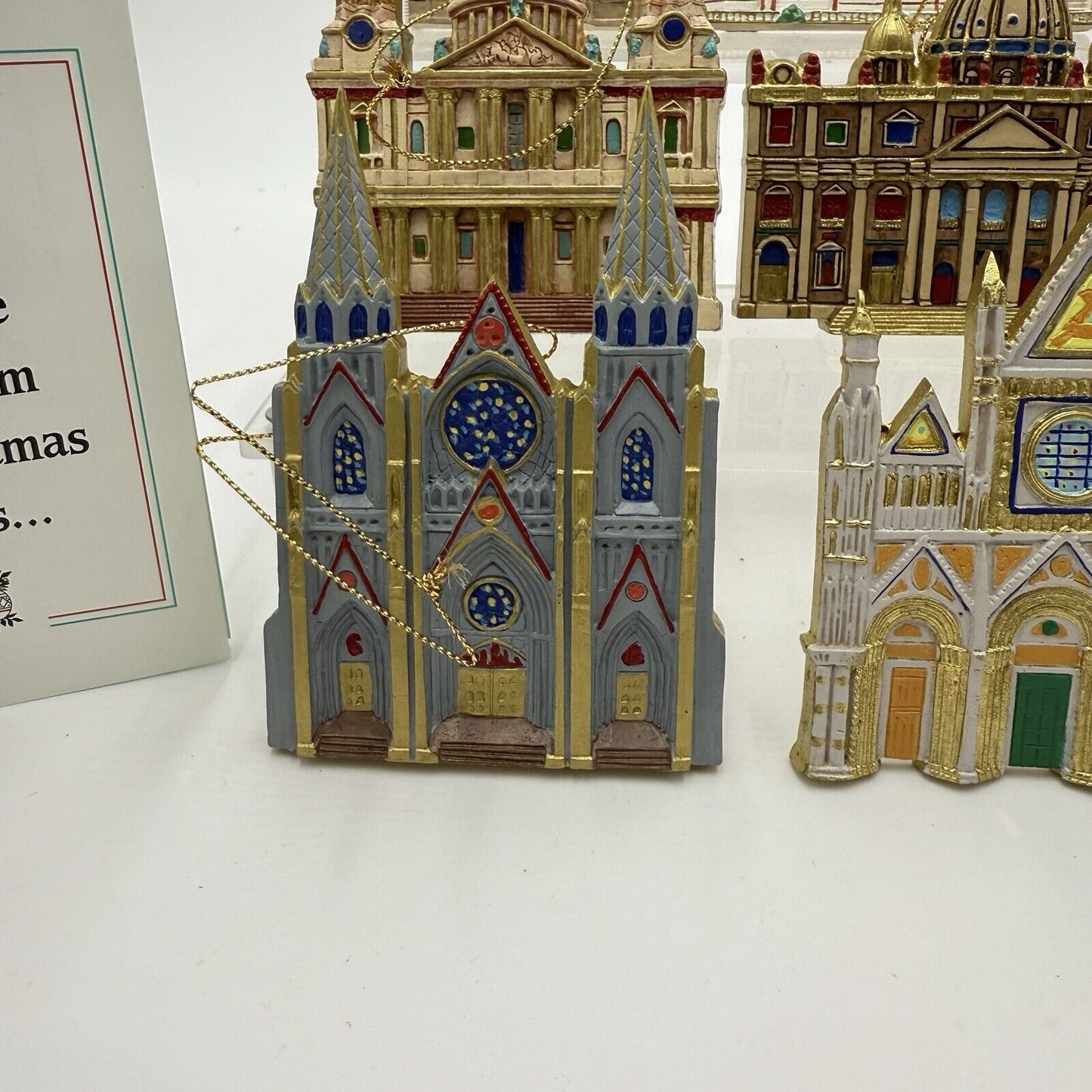 The Danbury Mint CATHEDRALS OF THE WORLD CHRISTMAS ORNAMENTS 12 Original Box COA