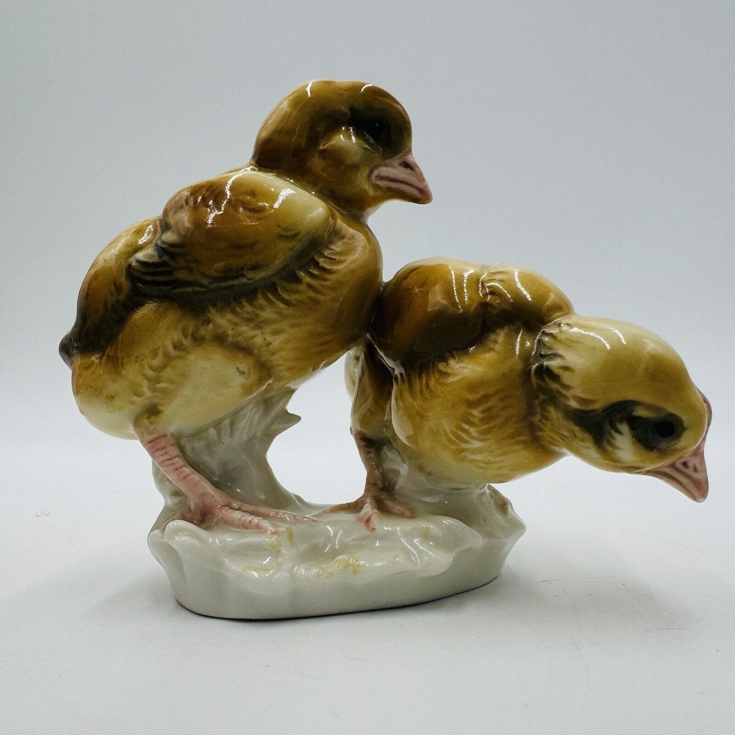 Antique Karl Ens Volkstedt Chicks Chicken Porcelain Figurine Germany Painted