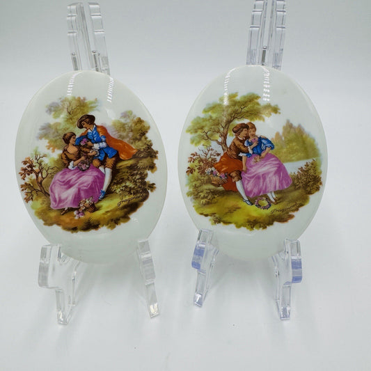 Limoges Porcelain Cameo Plaque Oval France Fragonard Victorian Pair 912 Painting