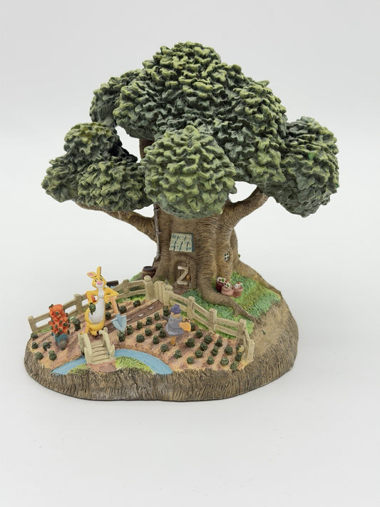 Rare Danbury Mint Winnie The Pooh Rabbits House Mini tree Figurine 5” Painted