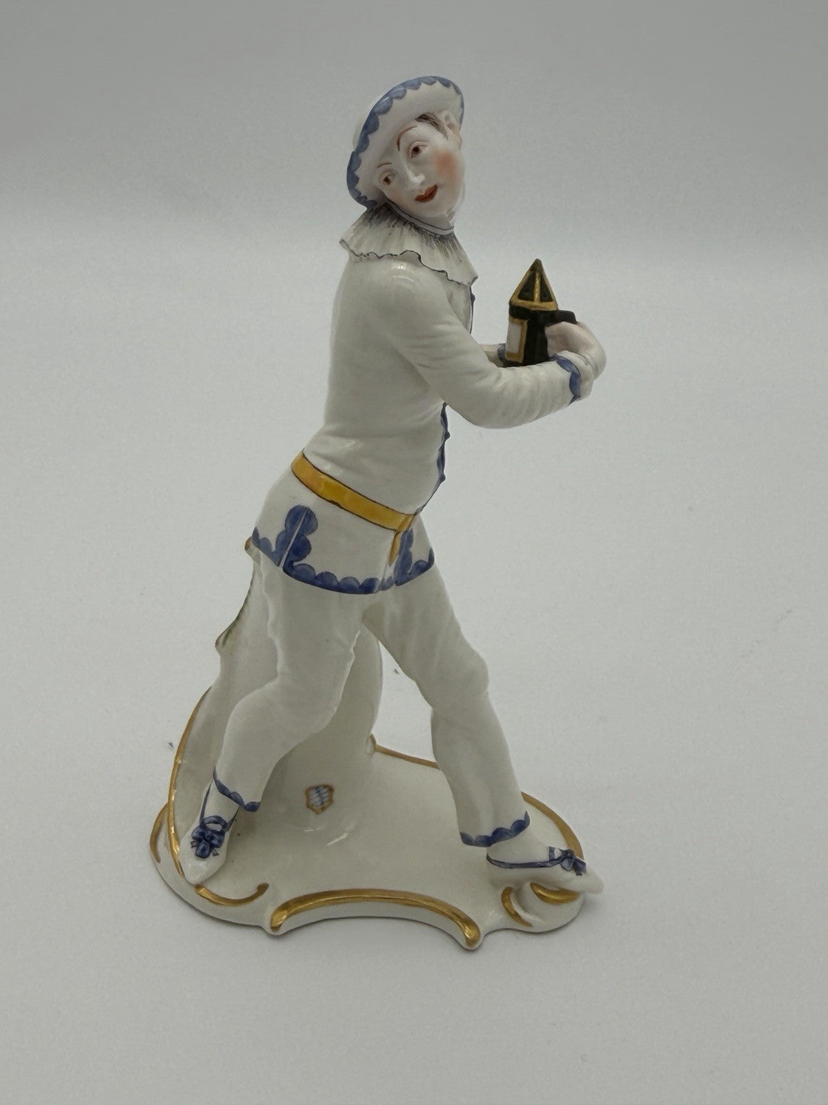 Nymphenburg Pierrot  Commedia Dell'Arte F.A Bustelli Circa 1900 Antique Figurine