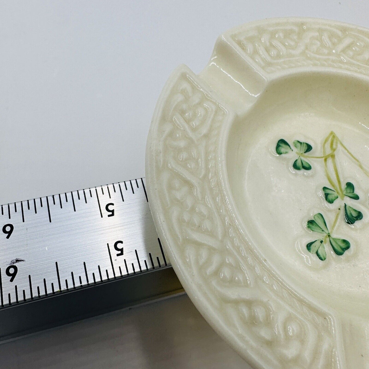 Belleek Ashtray Shamrocks 6th mark 1965 -1980 Ireland Small Vintage Porcelain