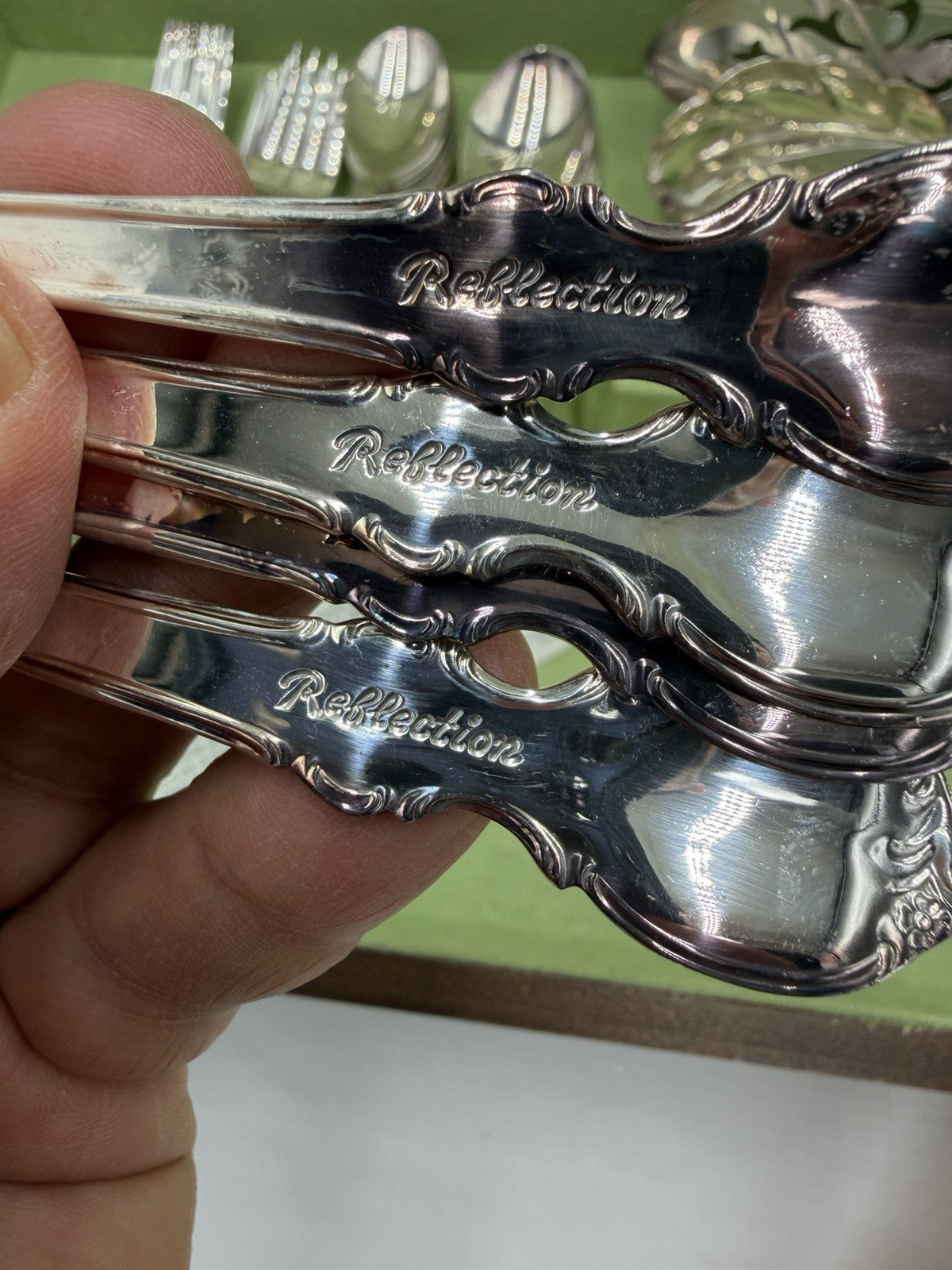 Vtg Rogers Bros 1847 Flatware Silver Plate 48 PCs New Set Reflection Pattern