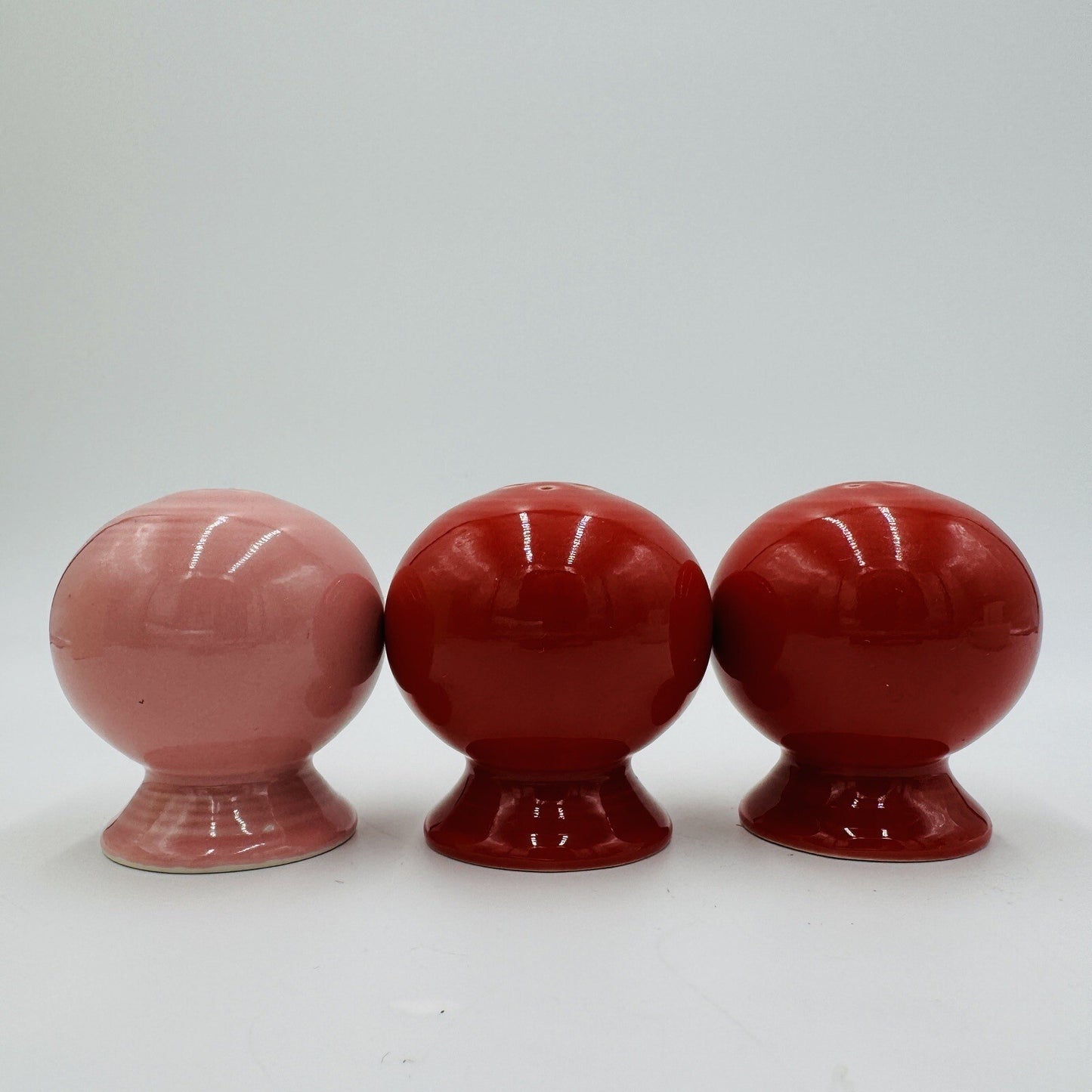 Fiestaware Salt And Pepper Shakers Red & Pink Set Pottery USA