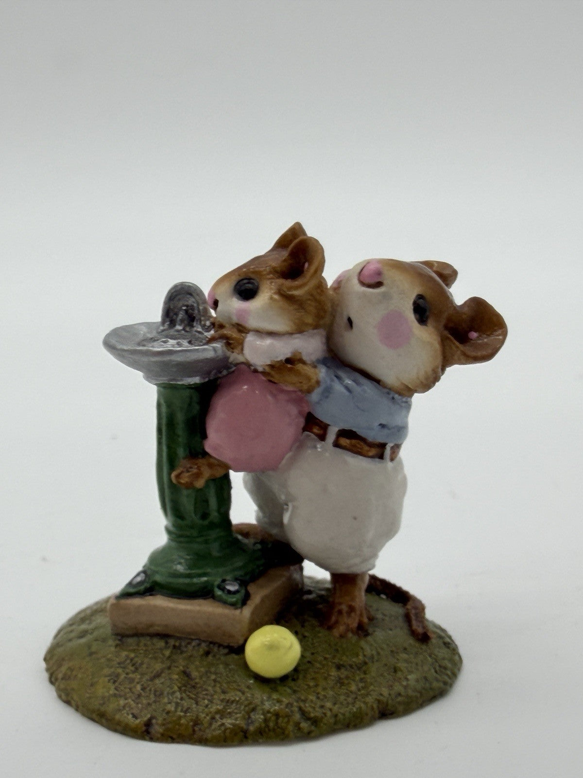 Vintage Wee Forest Folk Little Squirt M-181 Mouse Mice Pink Girl Rare Figurine