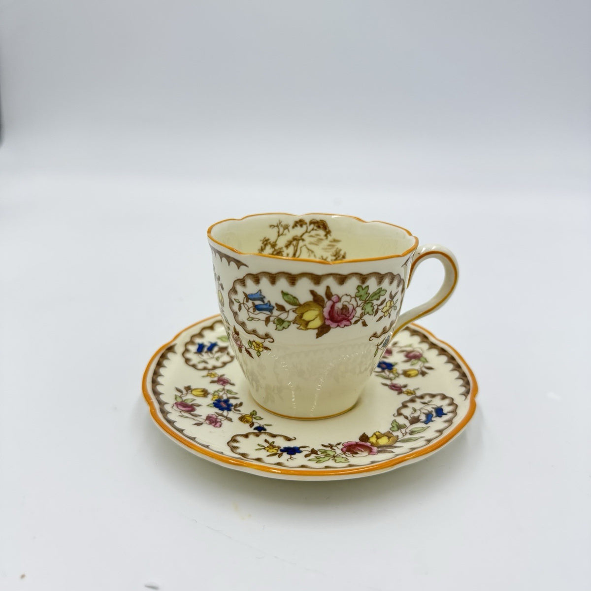 Royal Doulton England The Beaufort Demitasse 1930 Tea Cup & Saucer Porcelain