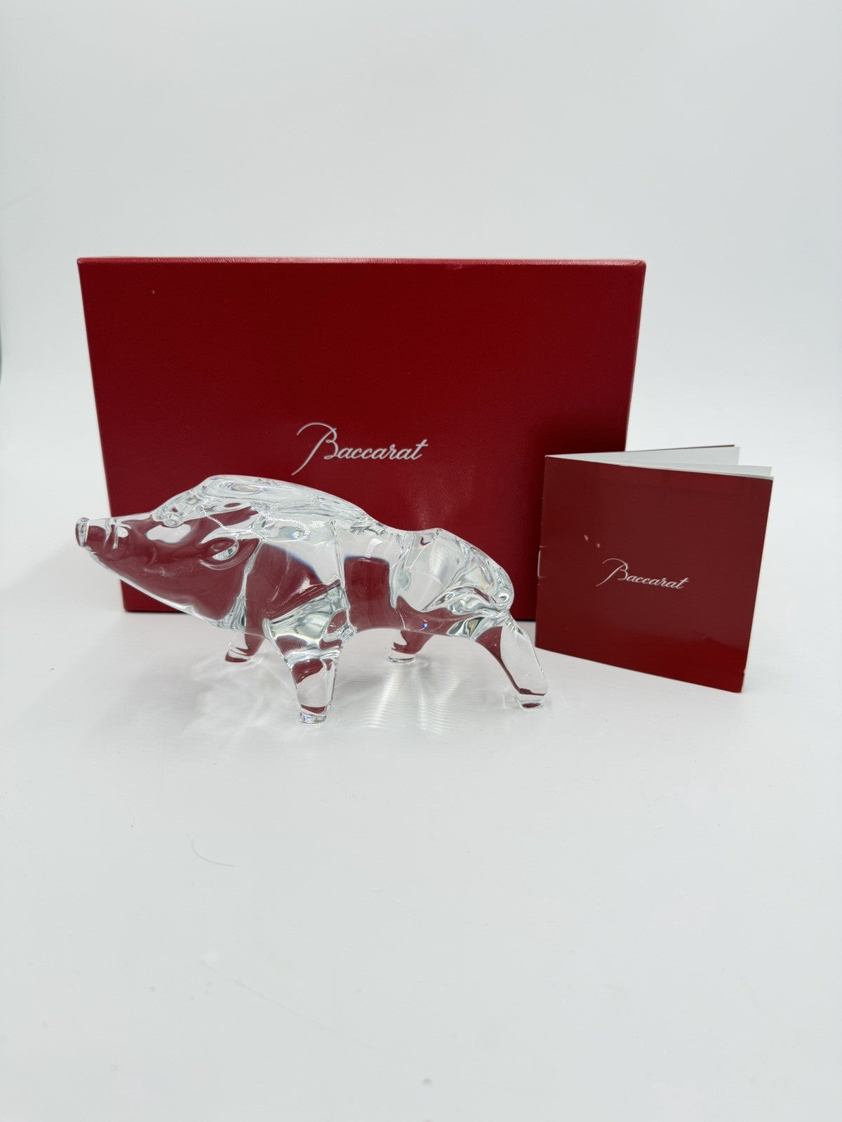 Baccarat France Crystal Zodiac Collection Clear Boar Figurine 2019 NIB Mint