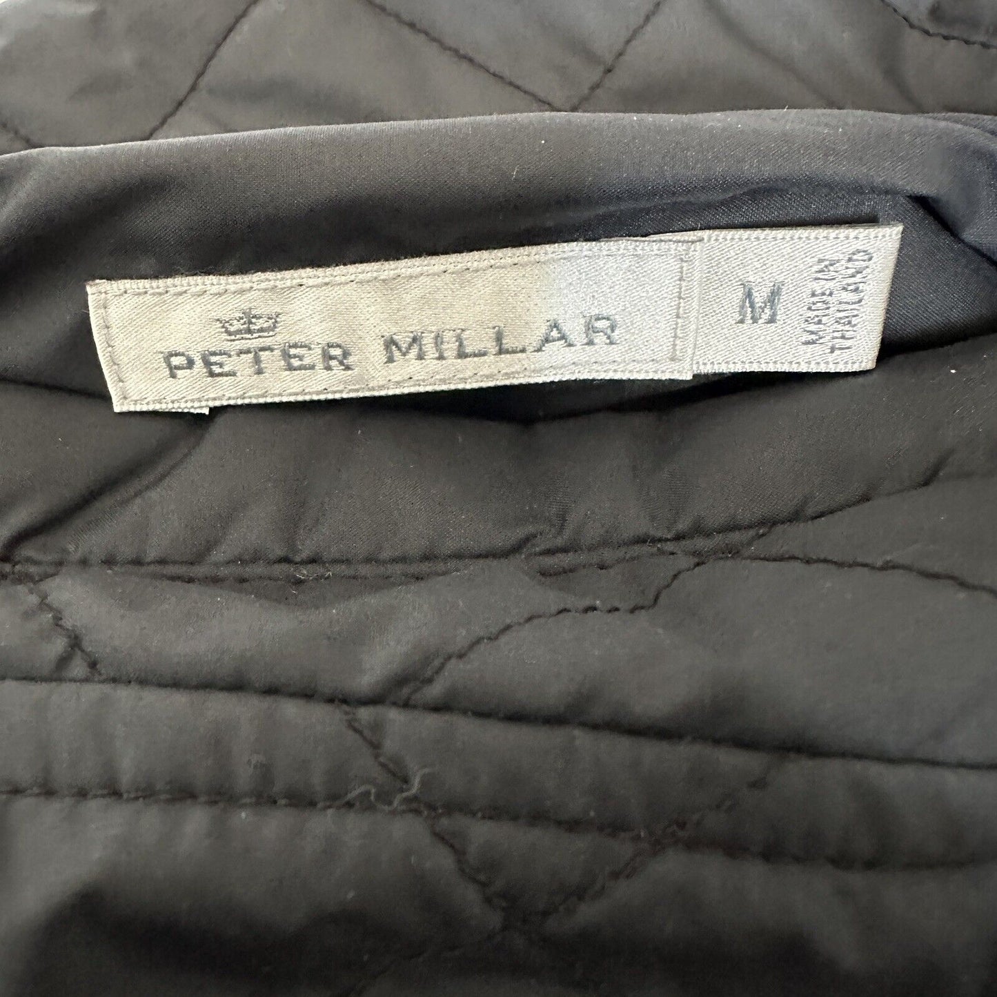 Peter Millar Women's Vest Size Medium Reversible Quilted Black White Striped