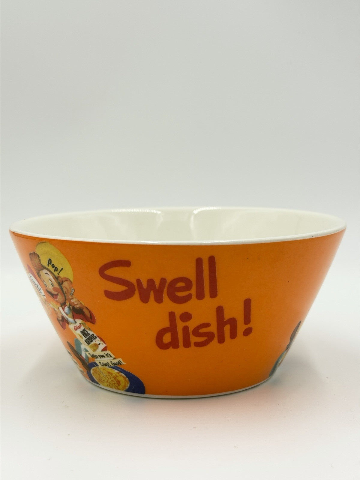 Vintage Kellogg's Rice Krispies Collectable Bowl Swell Dish Orange Porcelain