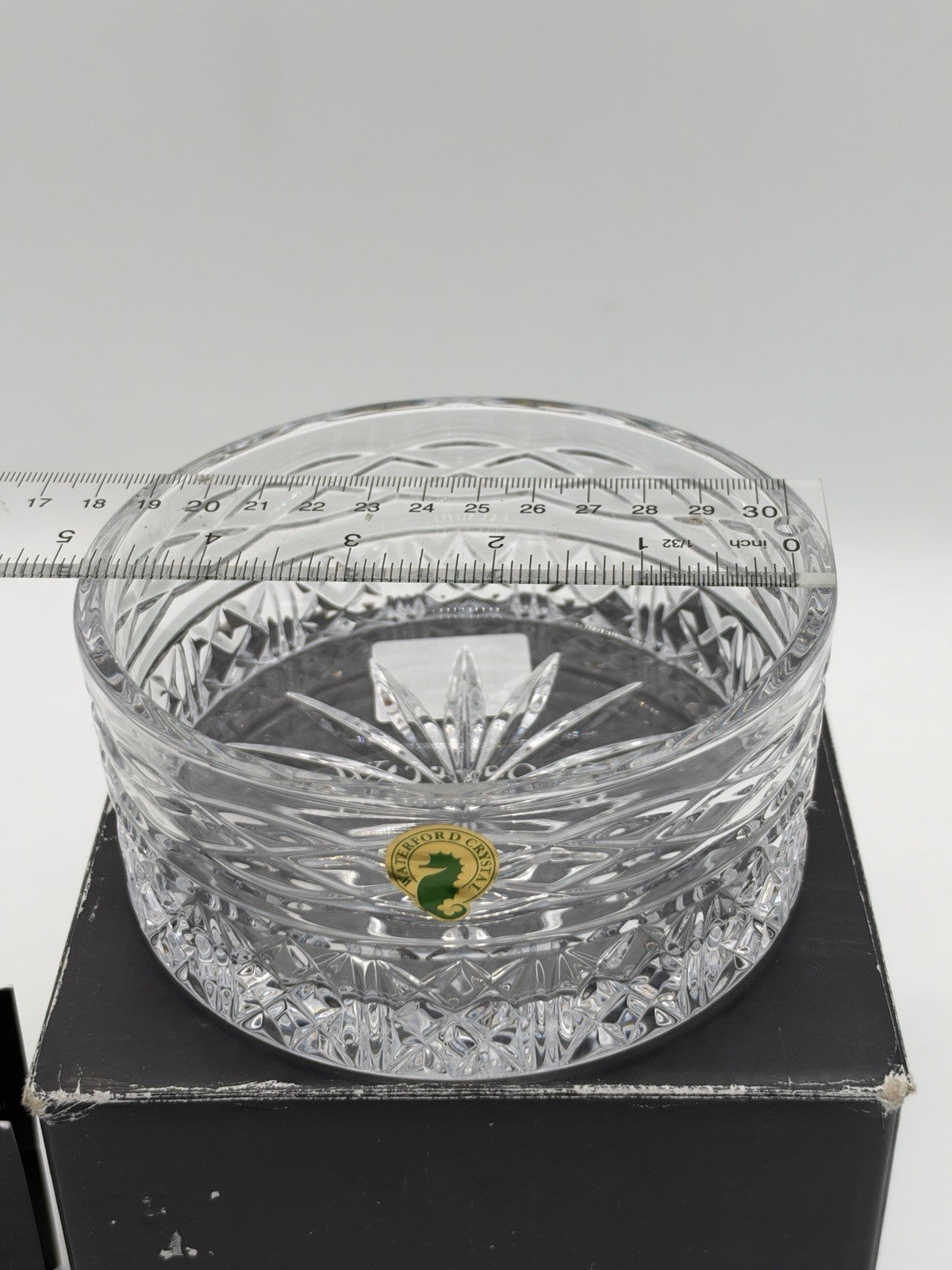 Waterford Crystal Slovene book of Kells Bottle Coaster Cut 5” Boxed Vintage