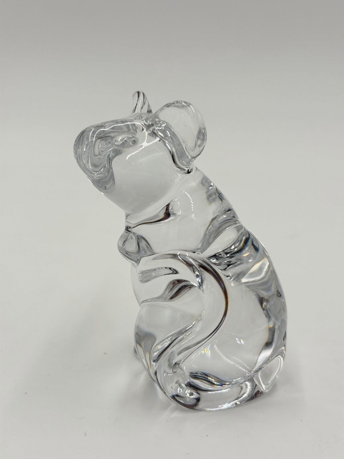 Vintage Daum France Clear Crystal Mouse Figurine 3 1/8" Tall Signed Collection