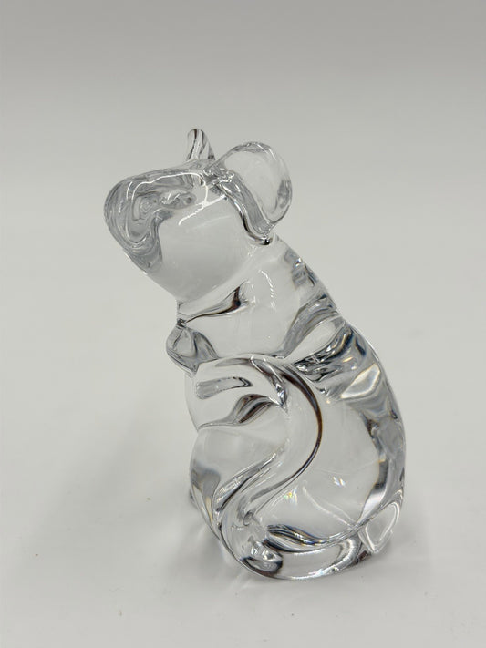 Vintage Daum France Clear Crystal Mouse Figurine 3 1/8" Tall Signed Collection