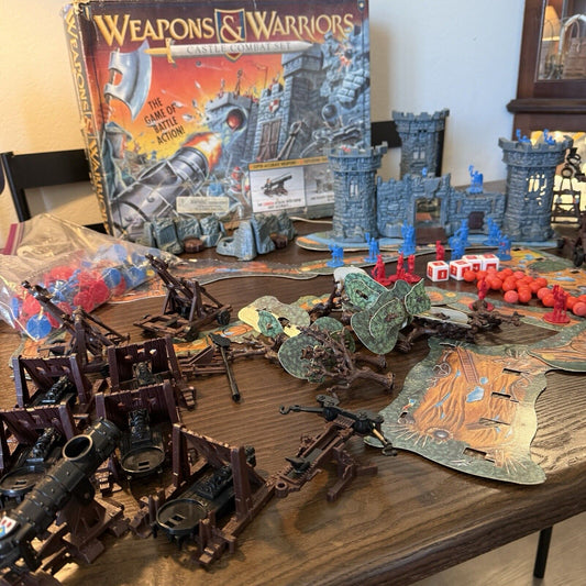 Weapons & Warriors Castle Siege Game~1995~Pressman ~#9705 + Lashout Launcher Set