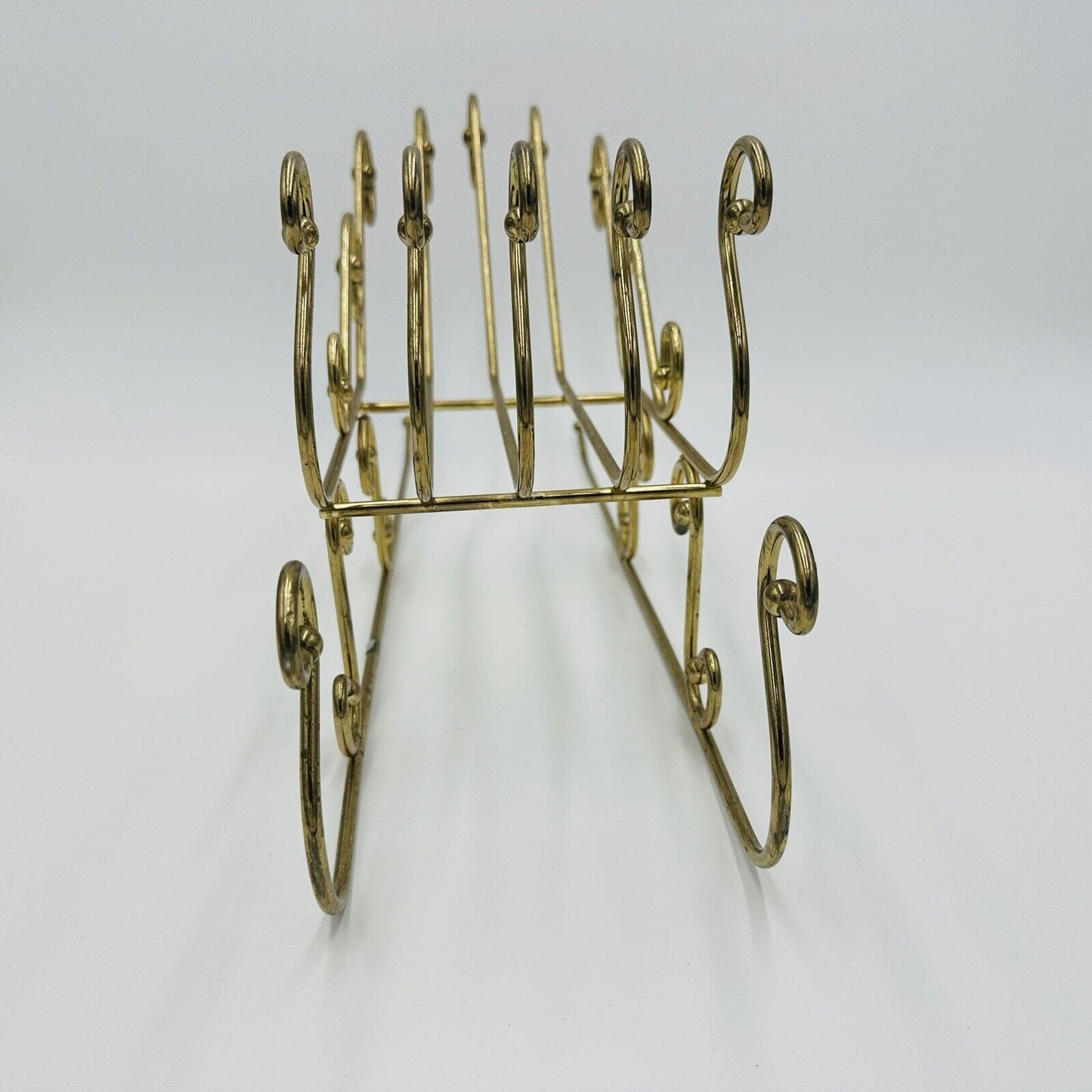 Brass Sleigh Candle Holder Holiday Decor Centerpiece Openwork Scroll Design