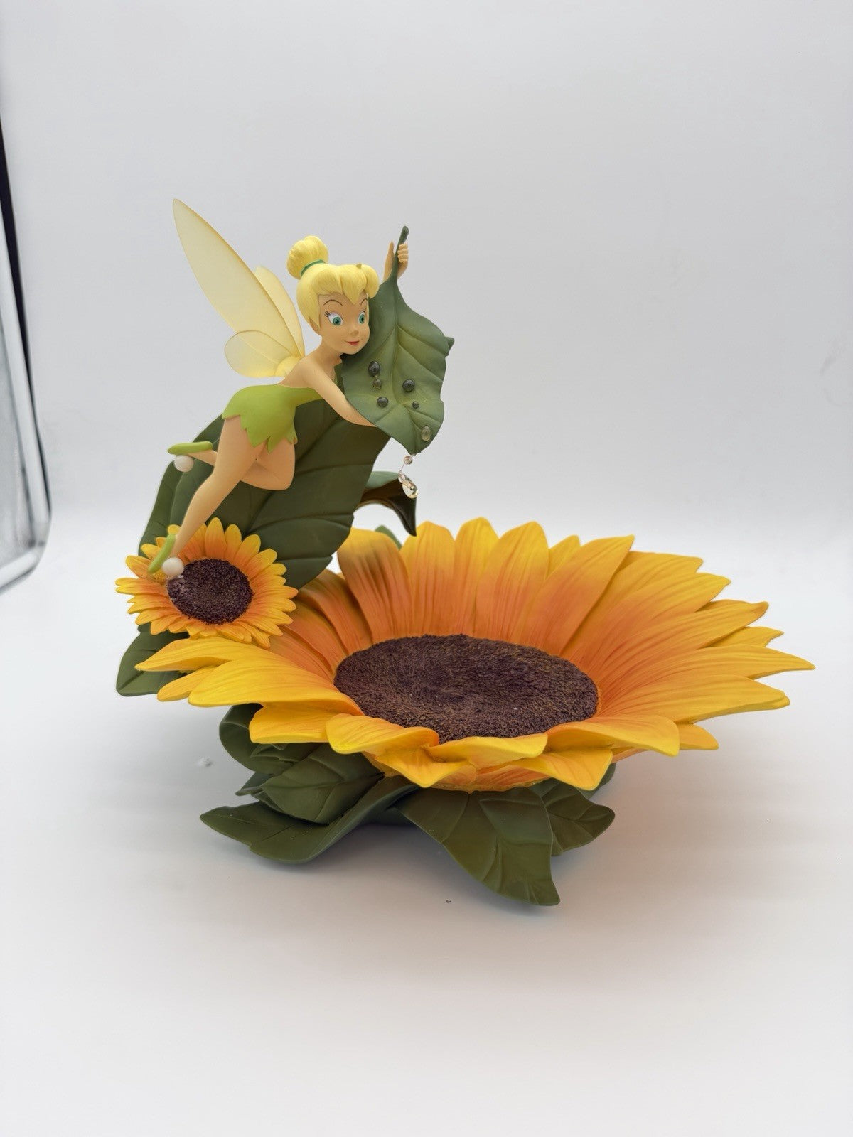 Rare Disney Store Tinkerbell Sunflower Bird Bath Resin Large Home & Garden Boxed