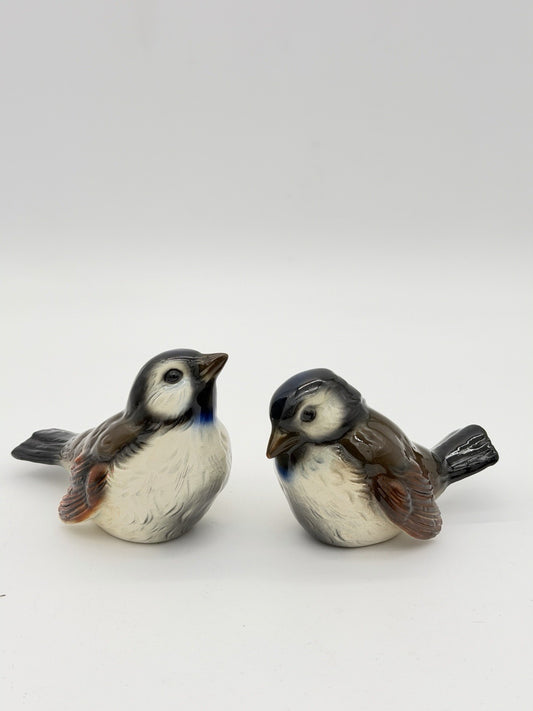 Goebel West Germany Porcelain Sparrow Brown Bird Figurines Set 2 PCs Vintage