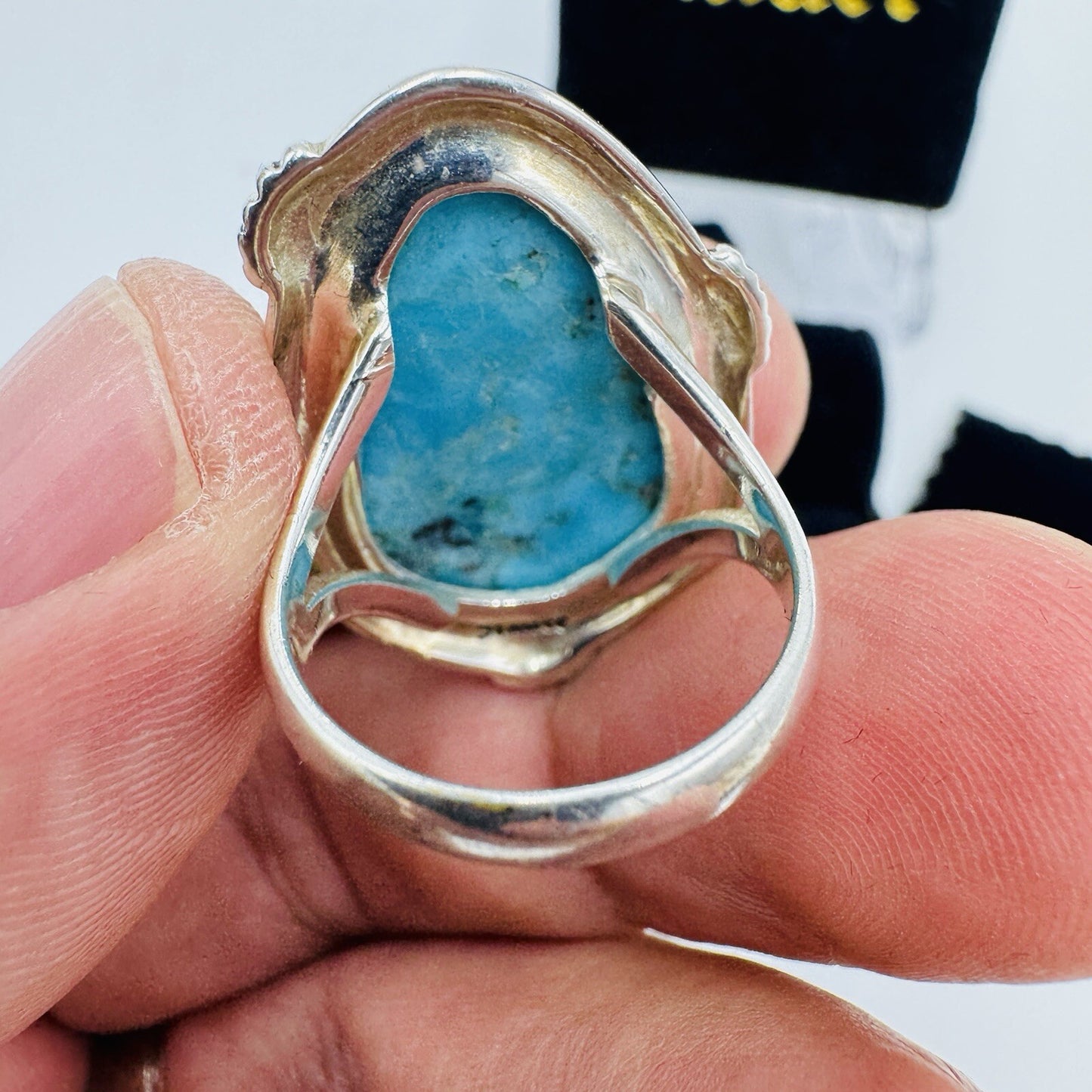 Stauer Sedona Turquoise Sterling Silver Women Ring Size 7 Arizona