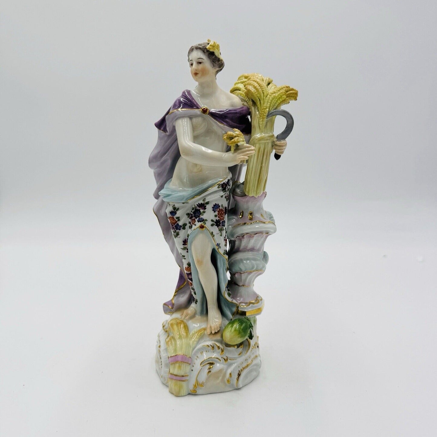 17th C Antique Meissen Germany Porcelain Allegory of the Summer Figurine 9”H