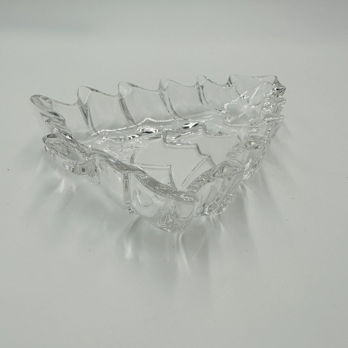 Marquis Waterford Candy Dish Crystal Christmas Tree Shape Clear Tray Serveware