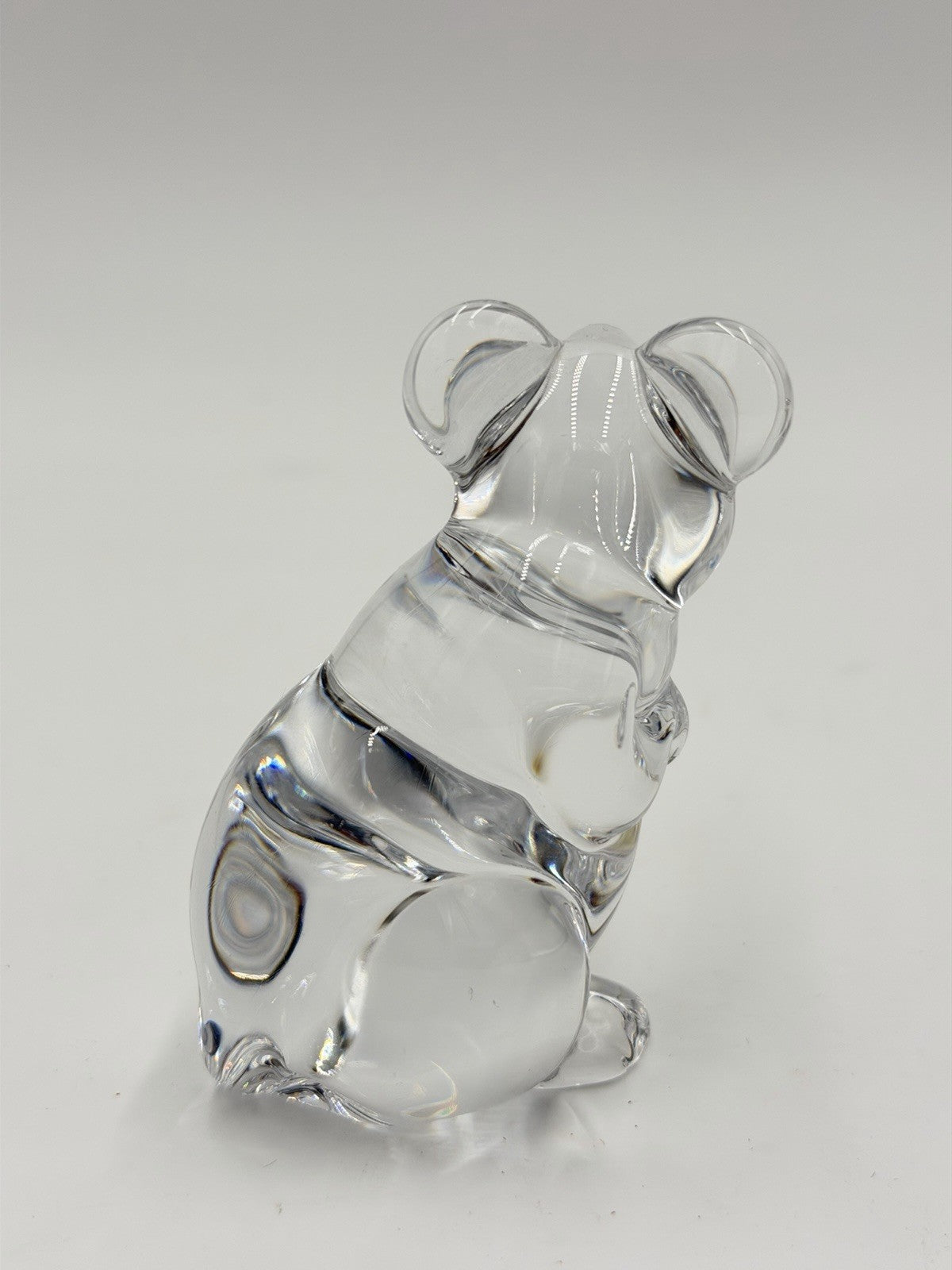 Vintage Daum France Clear Crystal Mouse Figurine 3 1/8" Tall Signed Collection