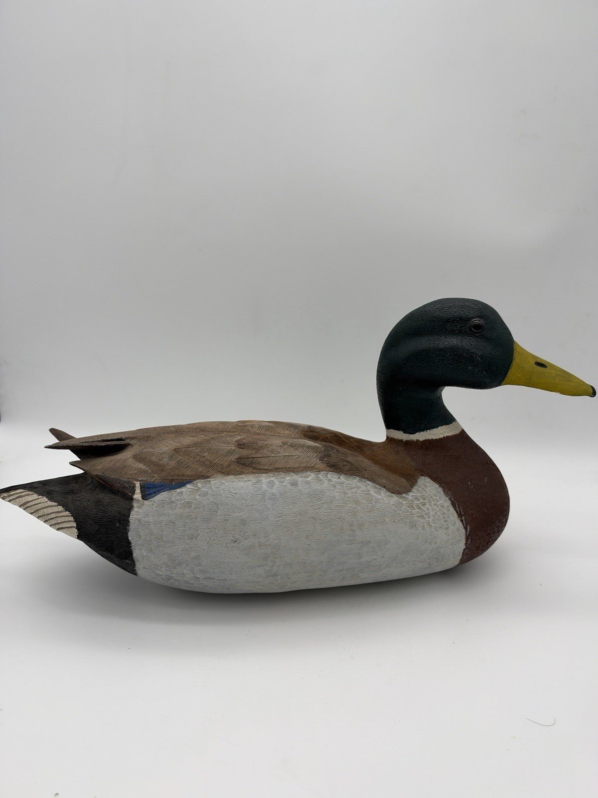 Vintage Gary Rohloff 1983 carved solid wood mallard decoy duck painted sculpture