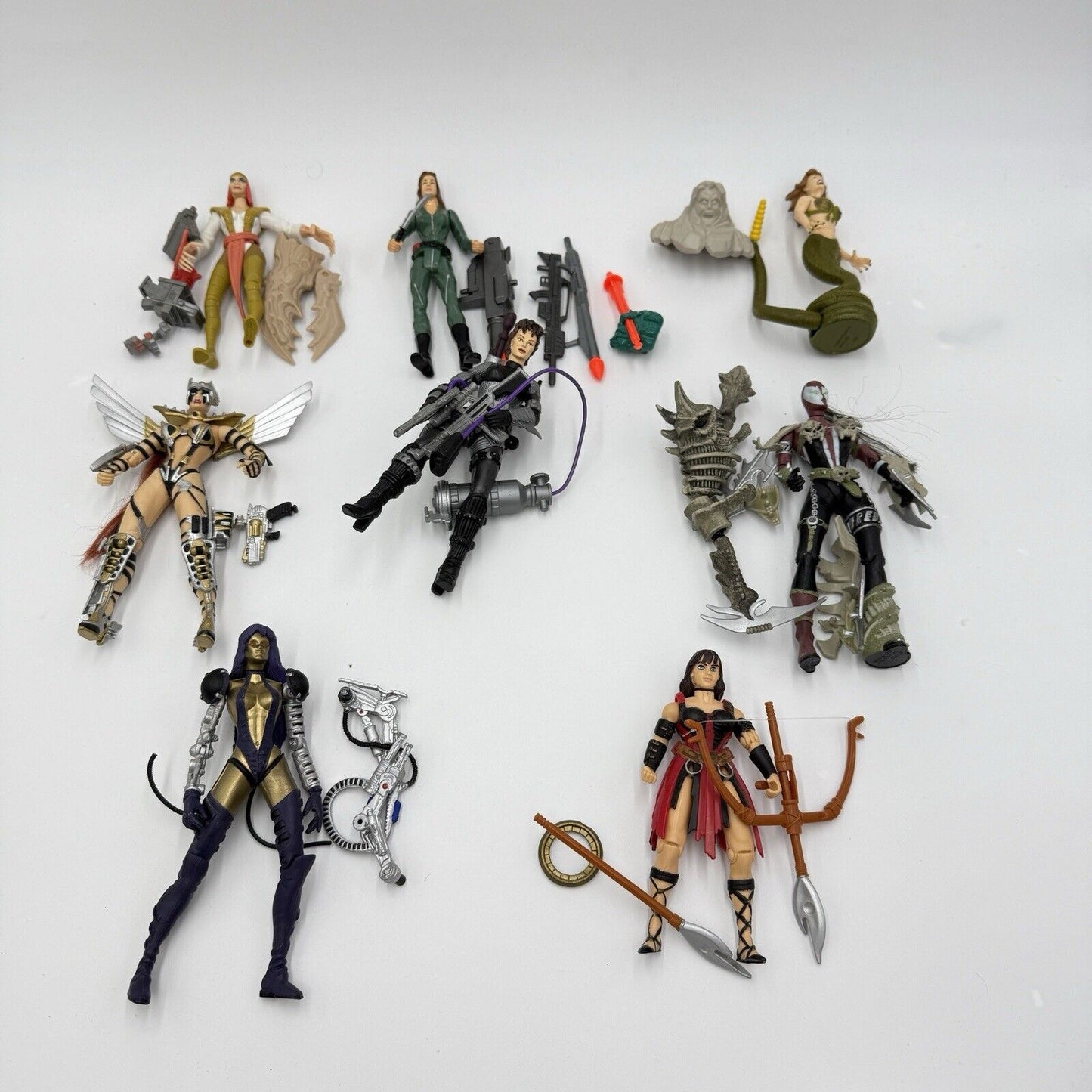 Vintage McFarlane Action Figurines Warriors Women Hero Figurines Lot 8 Pieces