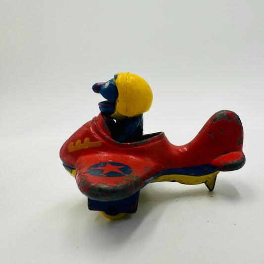 Muppets Diecast Grover Metal Airplane 2.5in Vintage Sesame Street Toy Worn 1986