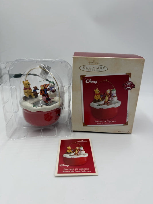 Hallmark Keepsake Magic Motion 2002 Winnie The Pooh Skating In Circles New