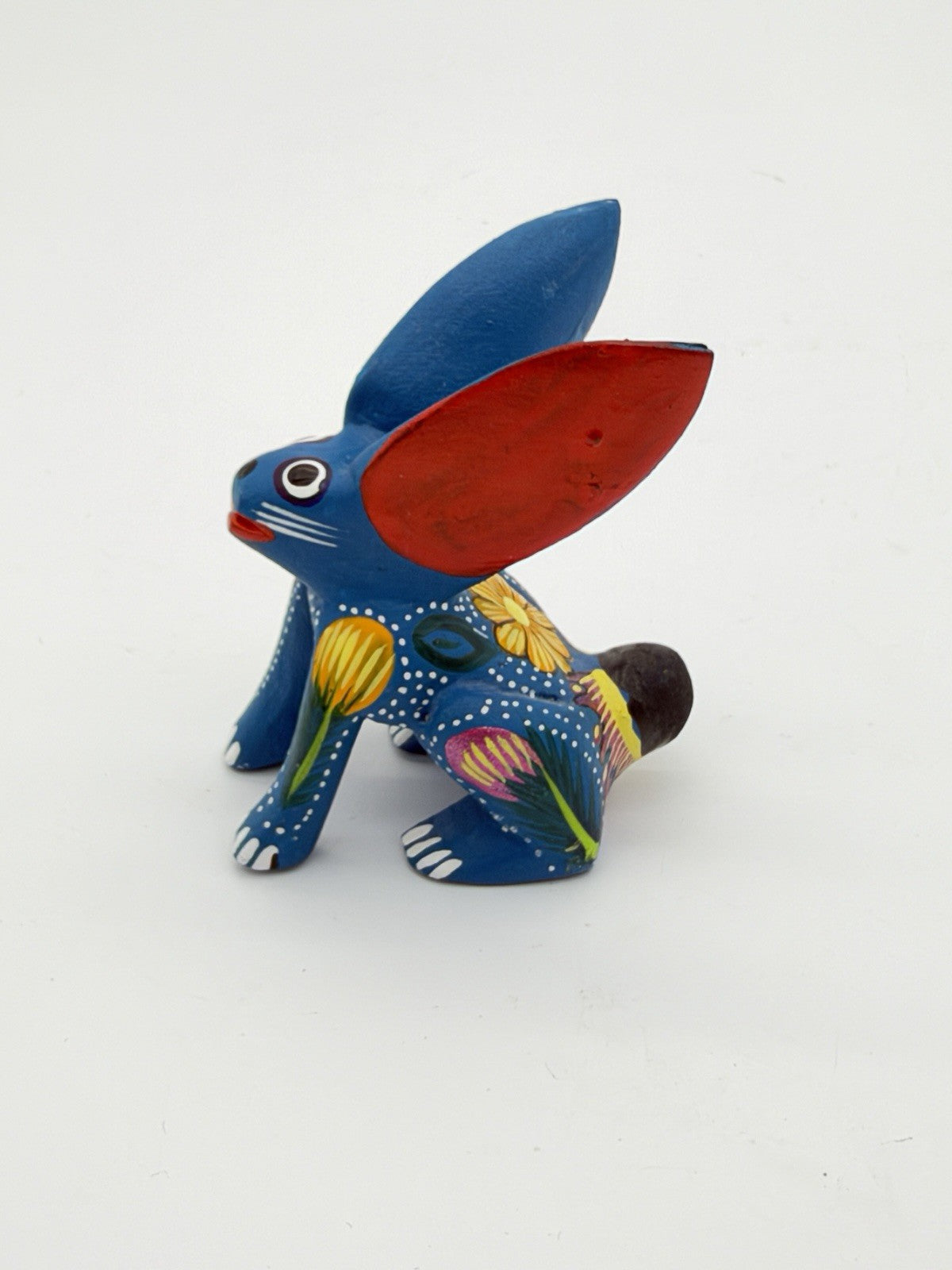 Alebrije folk art Oaxacan wood carving Hand Painted Floral Rabbit Bunny Figurine