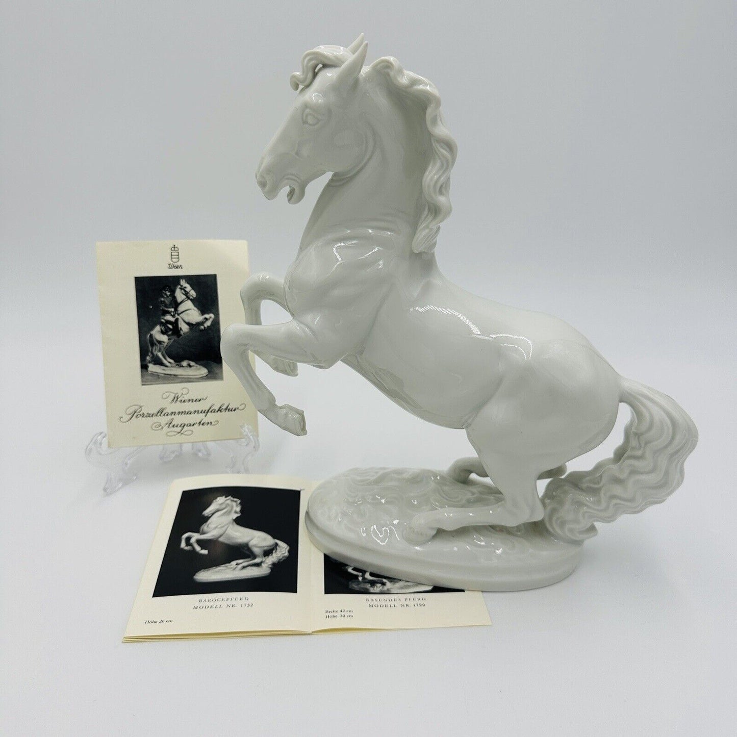 Wien Augarten Horse Porcelain Figurine Vienna Austria 1932 COA Porzellan White