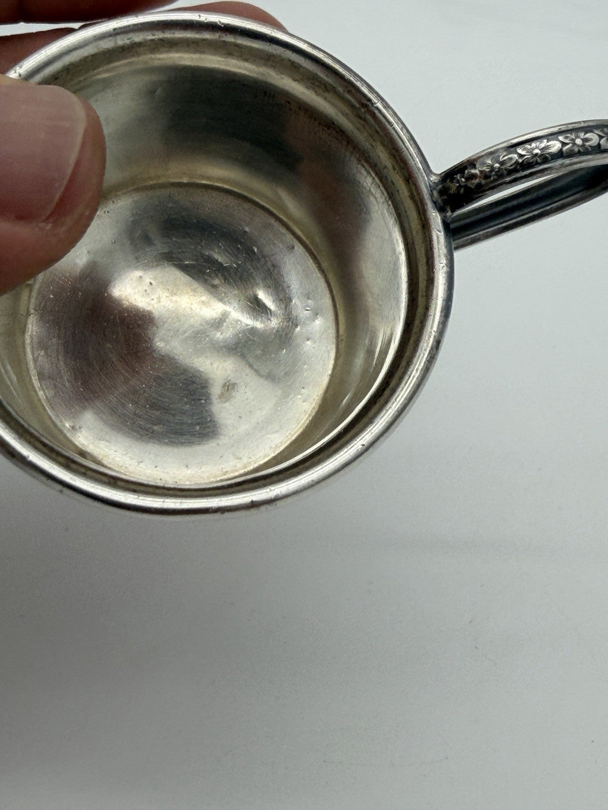 Antique Sterling Silver Webster Baby Cup Repousse Fruit Pattern 16.44 No Mono