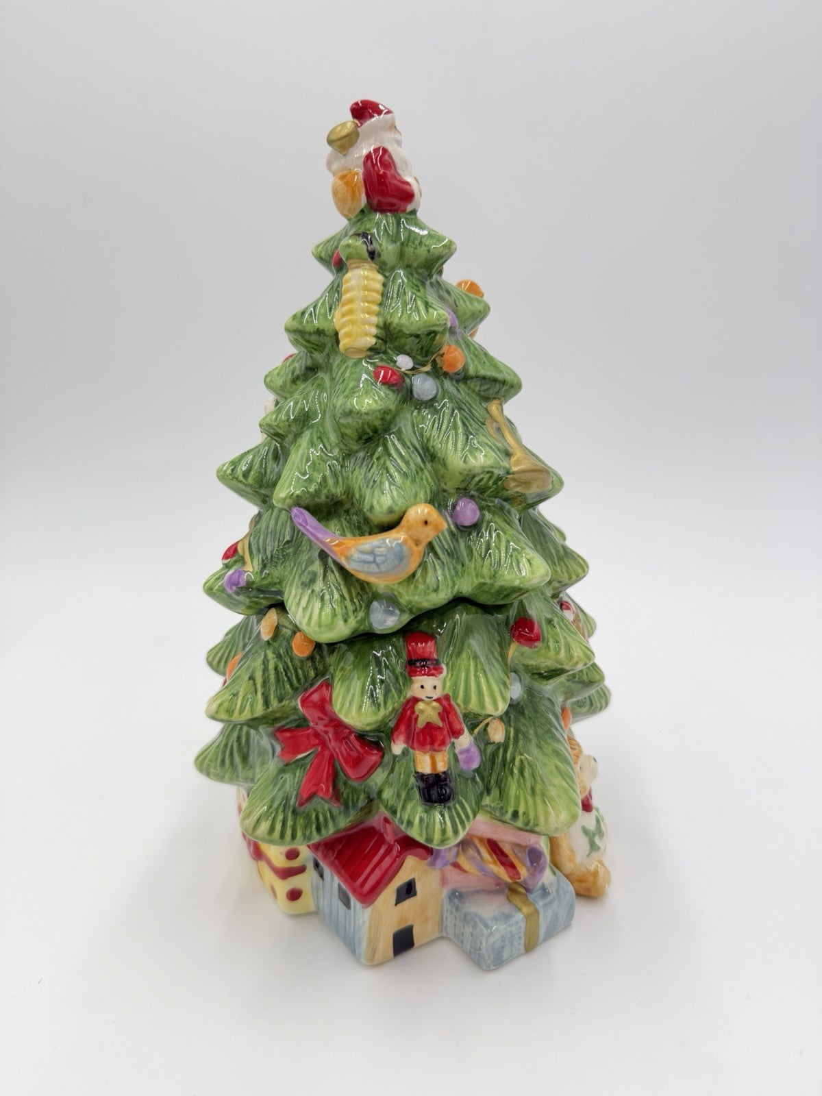 Spode Christmas Tree Cookie Jar & Lid Prestige Collection 9”Tall Vintage Ceramic